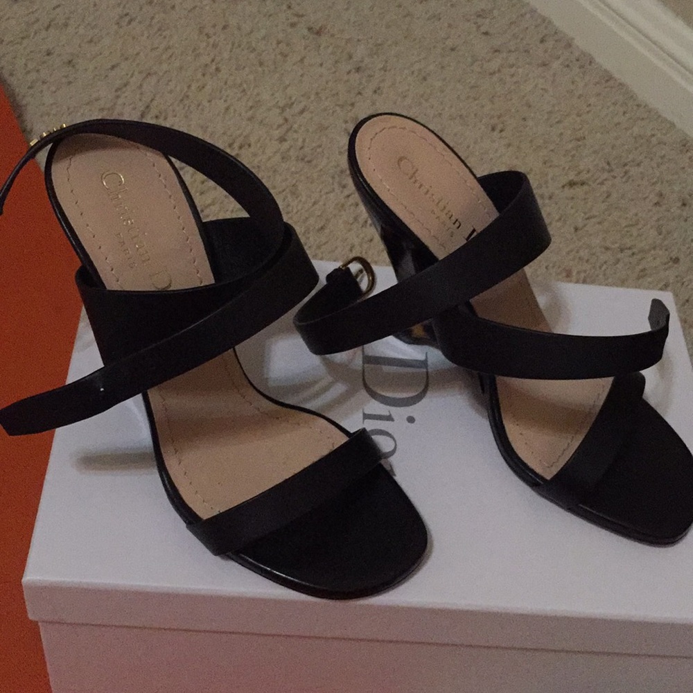 DIOR F20 100MM XX WEDGE W TORTOISE HEEL size 6.5B
